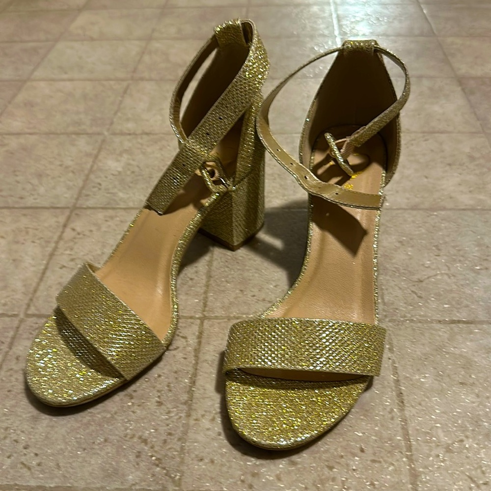 Golden chunk heels